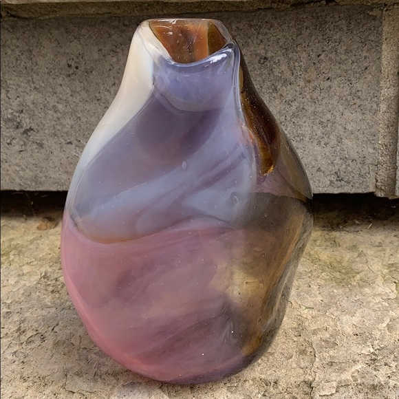 Art Deco Signed Vase Other - Signed Art Deco Blown Glass Decor Vase 6 inch